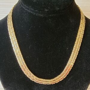 Vintage Gold Tone Omega Choker Necklace Classic Minimalist 1980s 90s